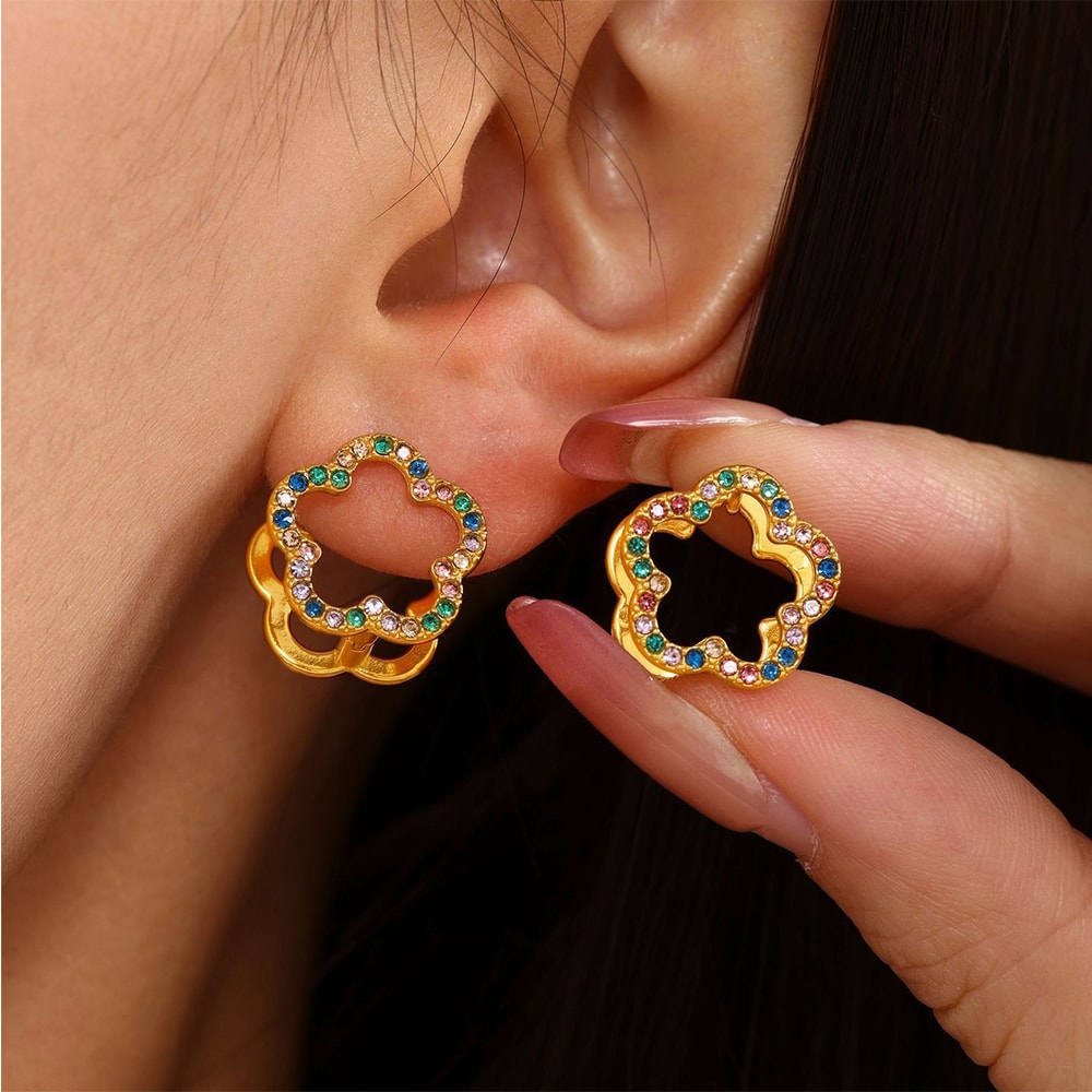 Floral Wheel Earrings