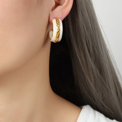 Two-Tone Crescent Earrings