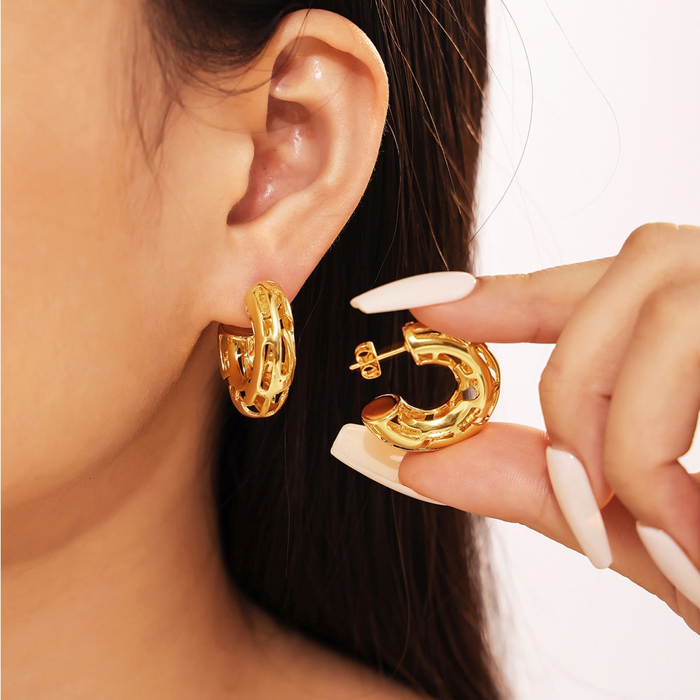 Cashew Lattice Earrings