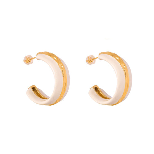 Two-Tone Crescent Earrings
